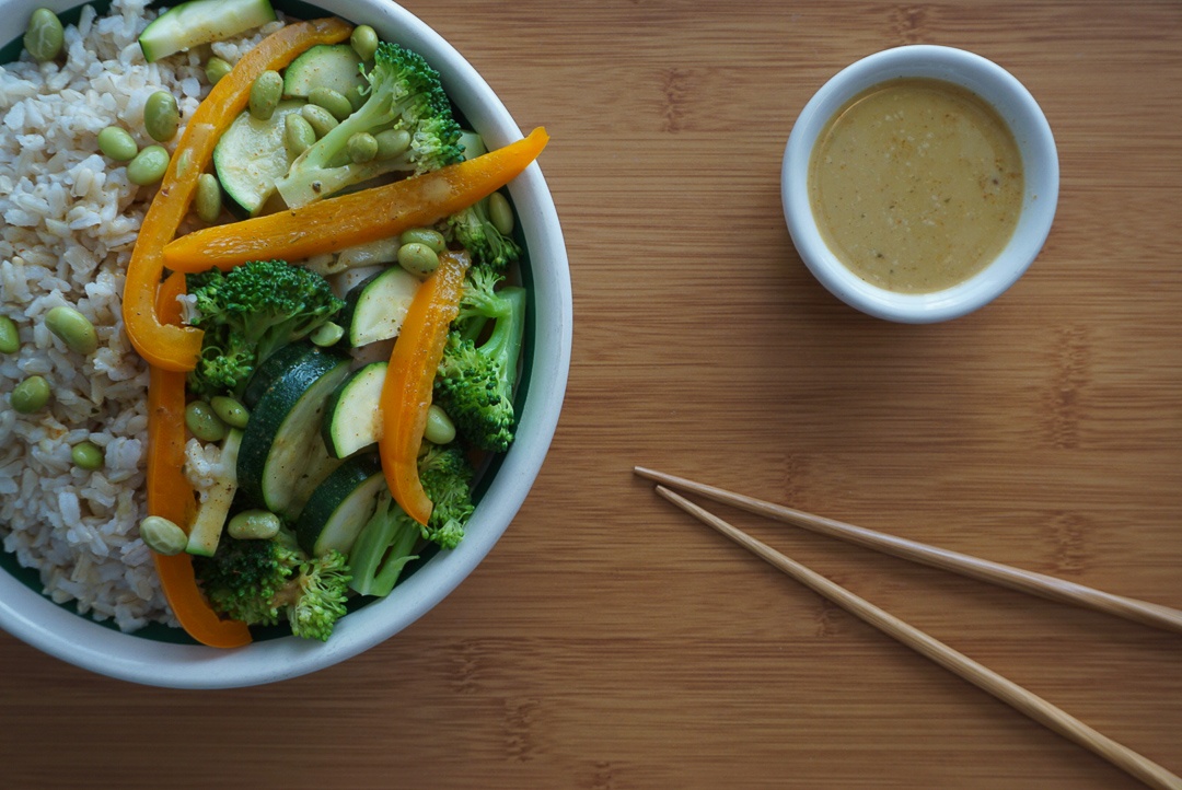 edamame broccoli vegetable red curry