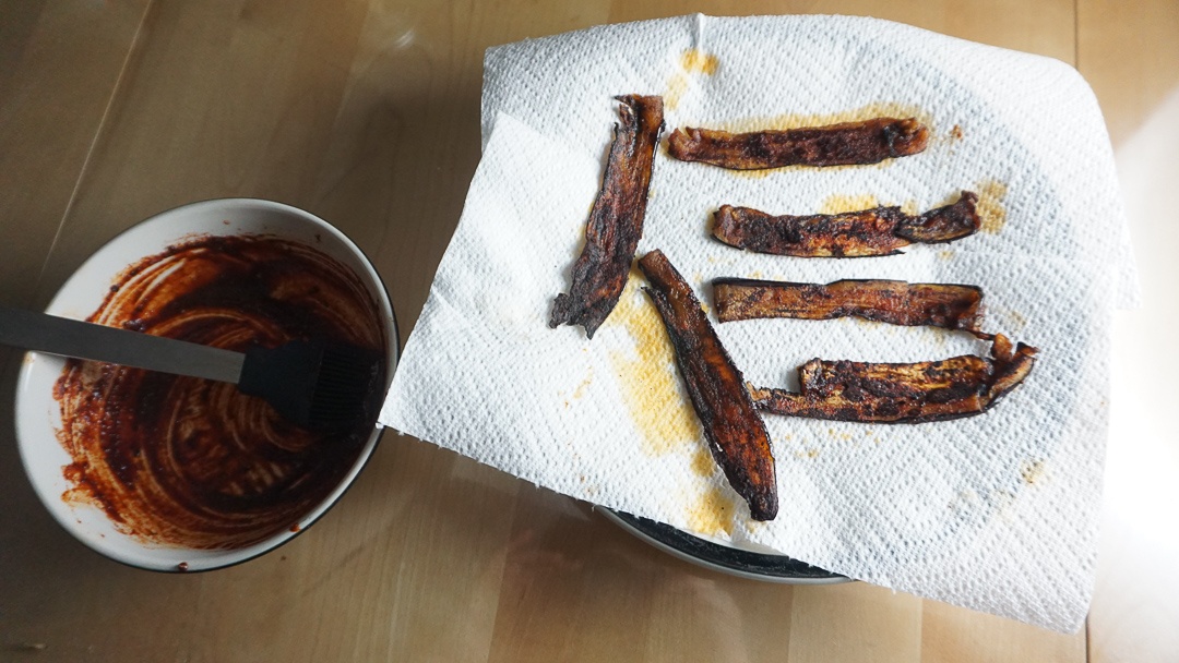 eggplant bacon after pan frying