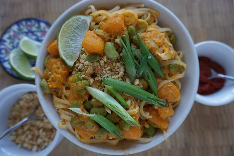 edamame and butternut squash thai noodle recipe