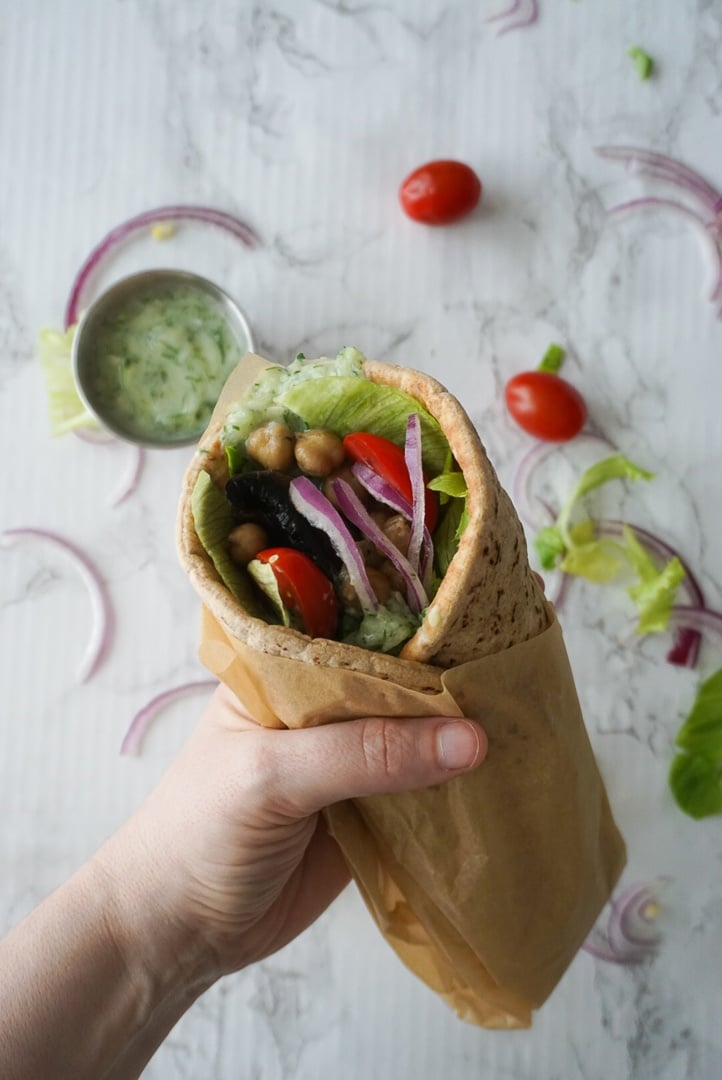 Chickpea and Portobello Vegan Gyros