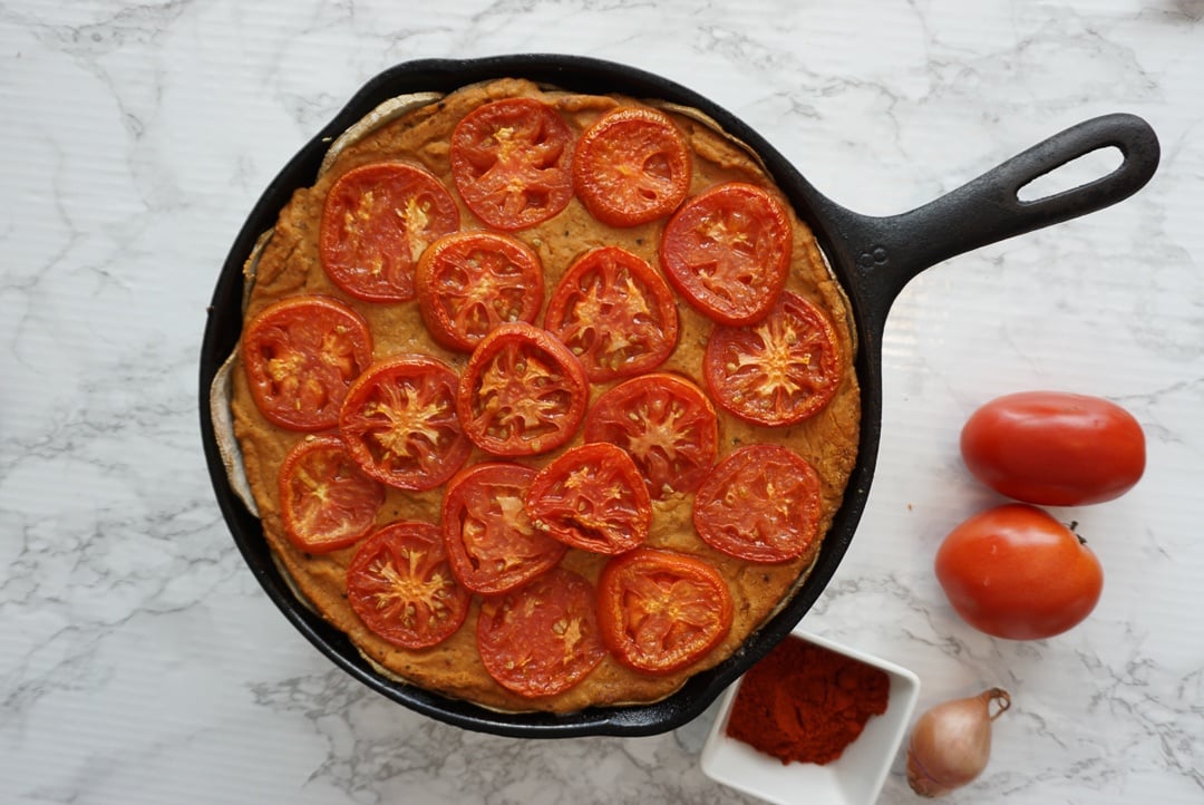 Spanish Pinto Pie with Potato Crust